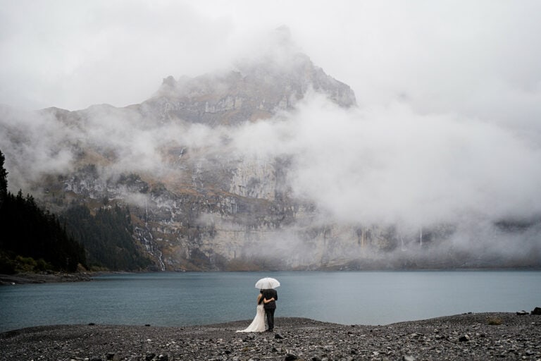 Majestic Rainy Day Elopement in the Alps